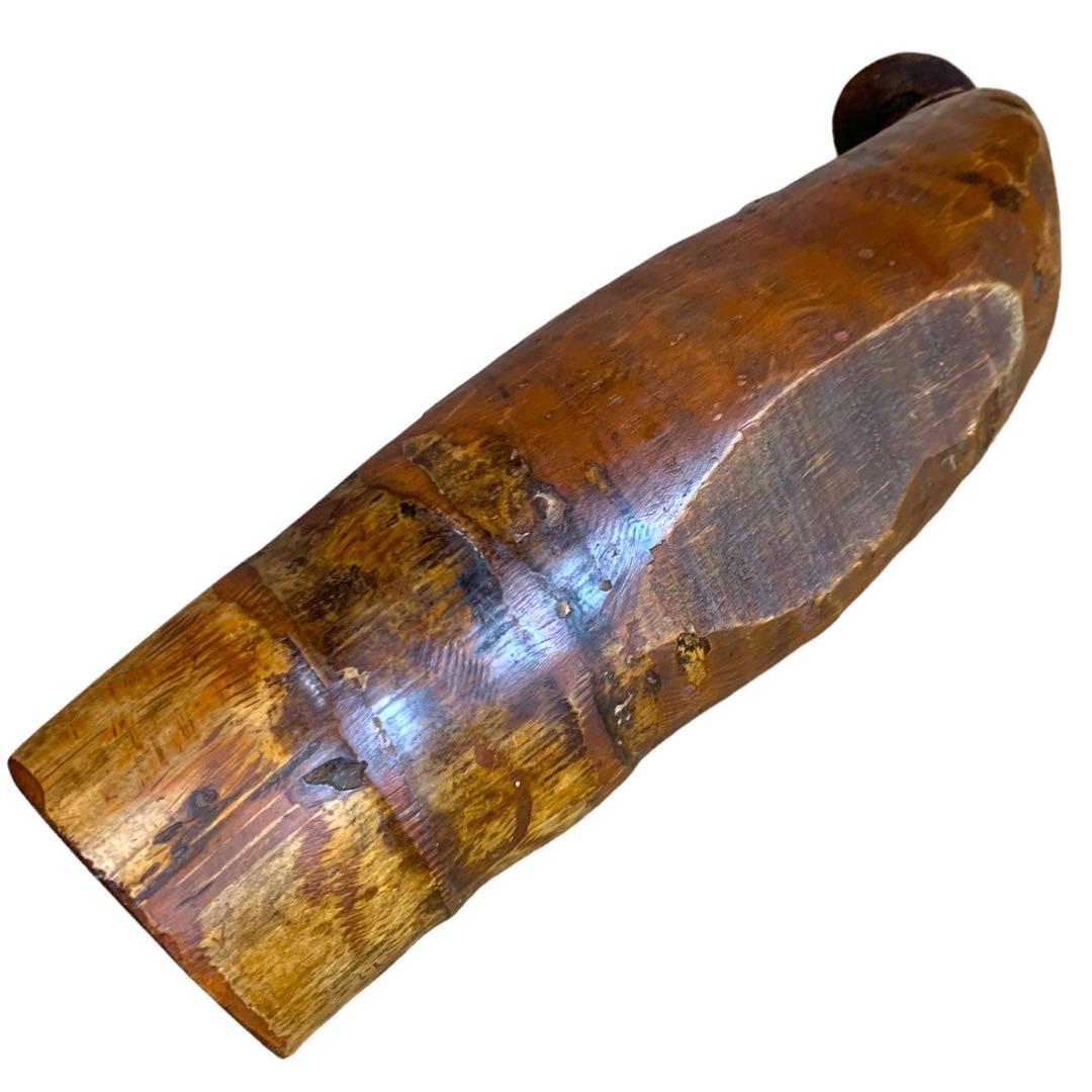 管理番号❀M169◻️⊶希少レア1点物⭐︎ 老子 木舟 竹 木彫り 漁師 大漁