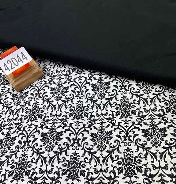 浴衣 単品 女性用 日本製 半身仕立て 綿100％ 黒色 NO42044