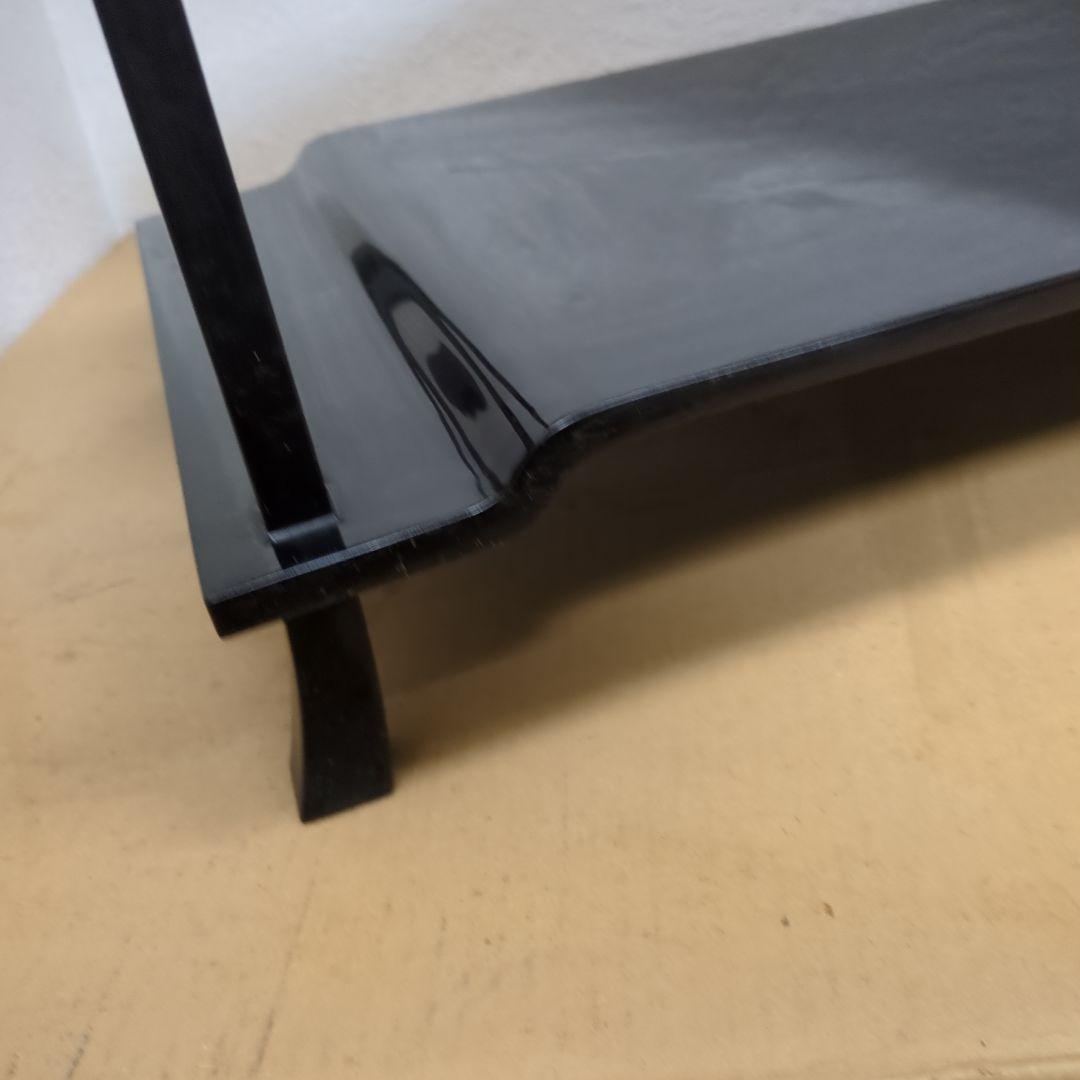 ボス　骨董　飾り台　木製　漆器　真塗　台　二段