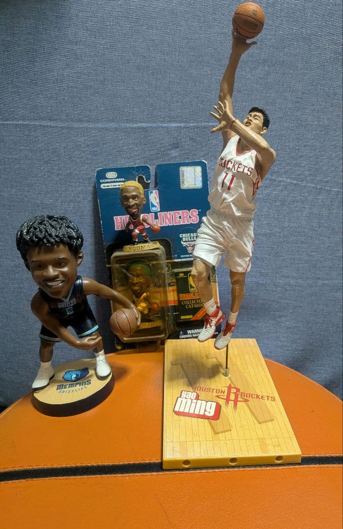 ロッドマン2体·モラント ボブルヘッド人形·ヤオ・ミンアクションフィギュアセット