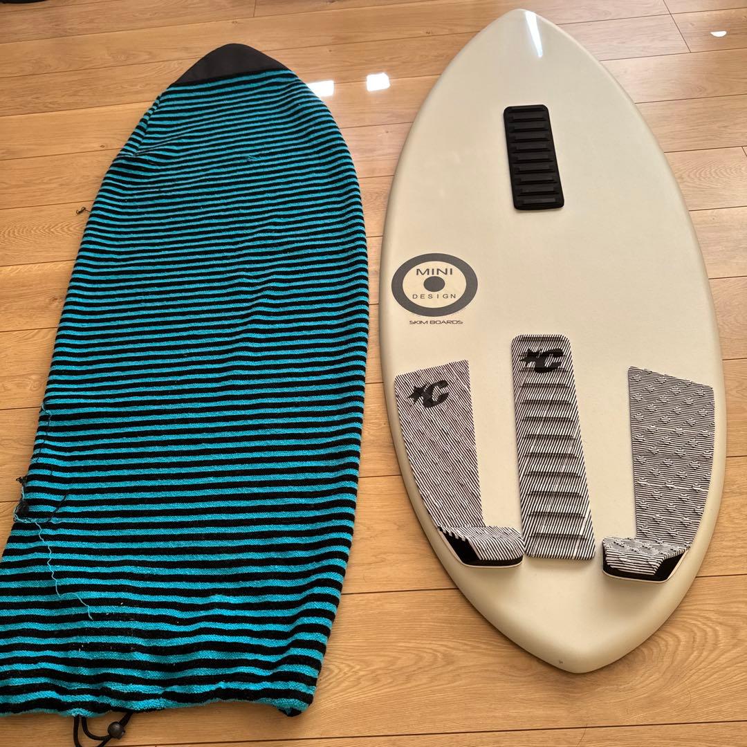 新品 ミニデザイン スキムボード　ケースカバー付き　グレーベージュ