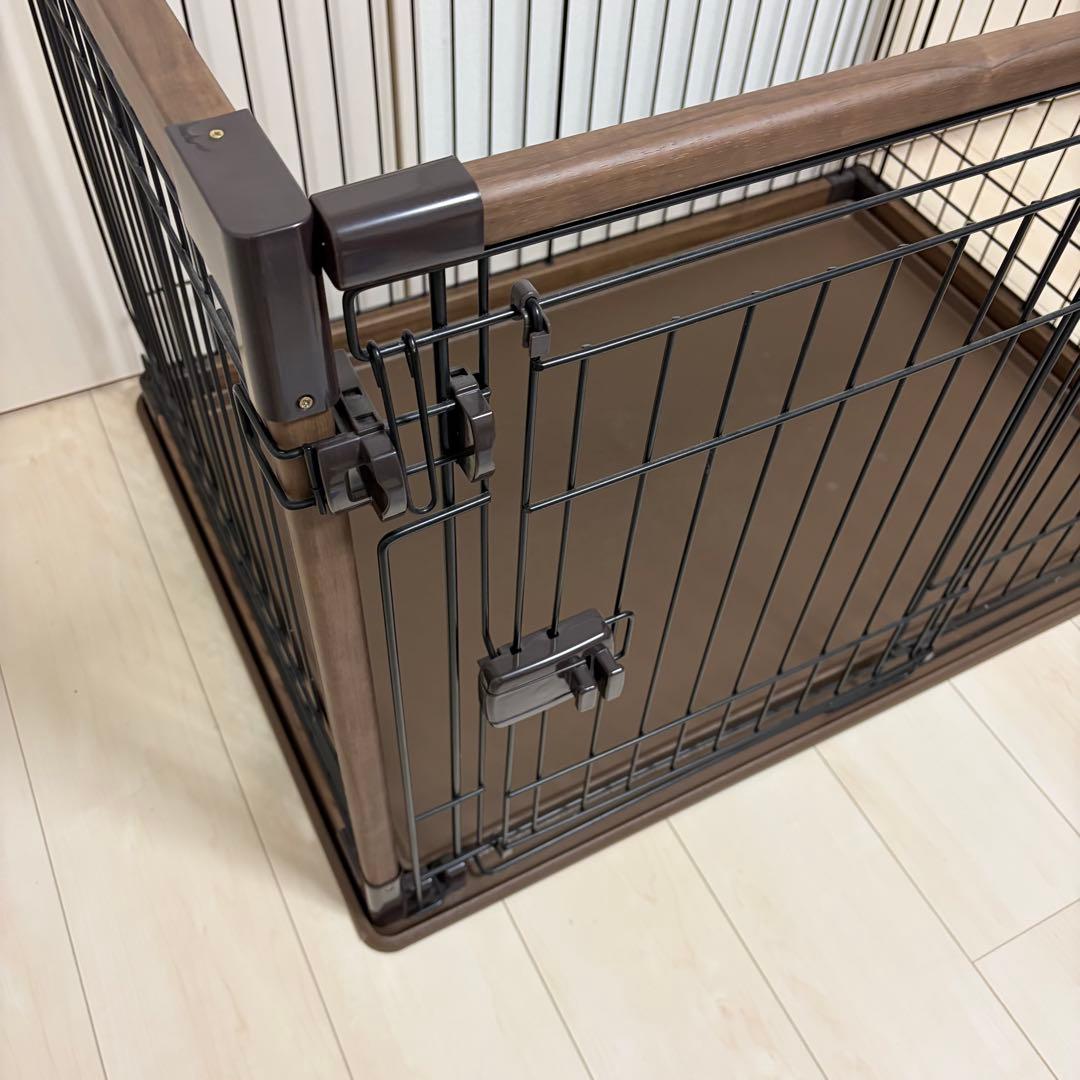 【数回のみ使用の美品】アイリスオーヤマ/ペットゲージ/オープンウッディサークル