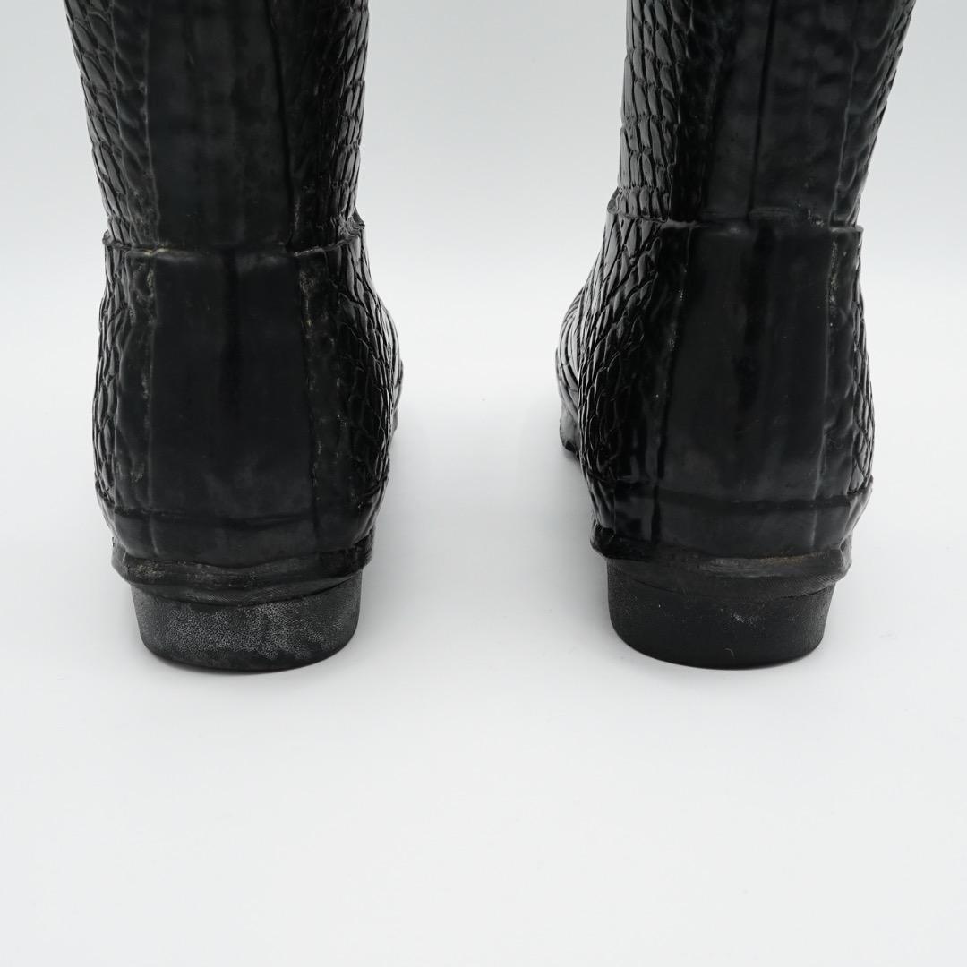 JIMMY CHOO HUNTER レインブーツ ブラック 豹柄