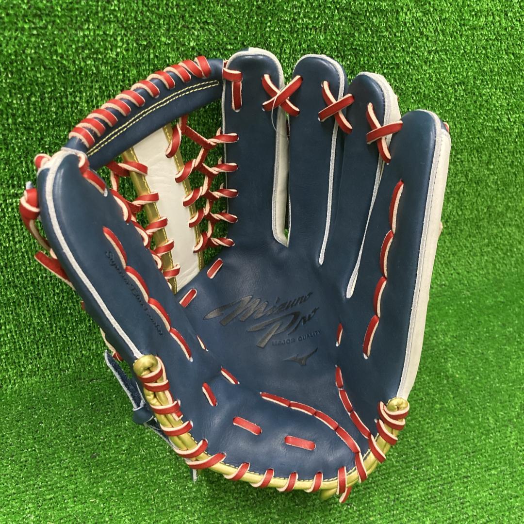 限定品 ミズノプロ 一般軟式用グラブ 外野手用 Dブルー×シルバー 新品