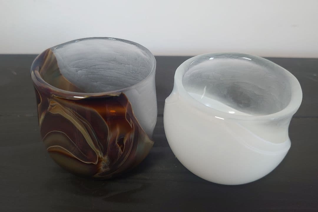 佐野曜子 削り出し硝子 ぐい呑みセット 作家もの