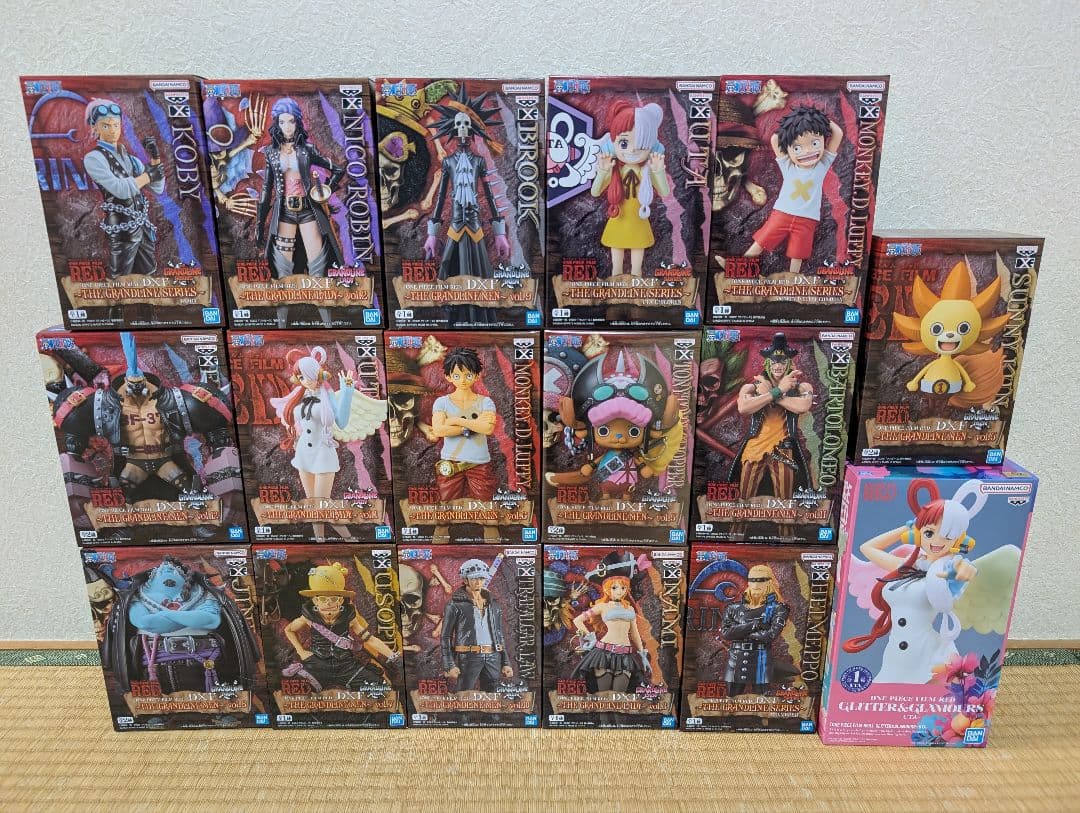 ワンピース フィギュアセット ルフィ ウタ ジンベエ　ナミ　フランキー DXF