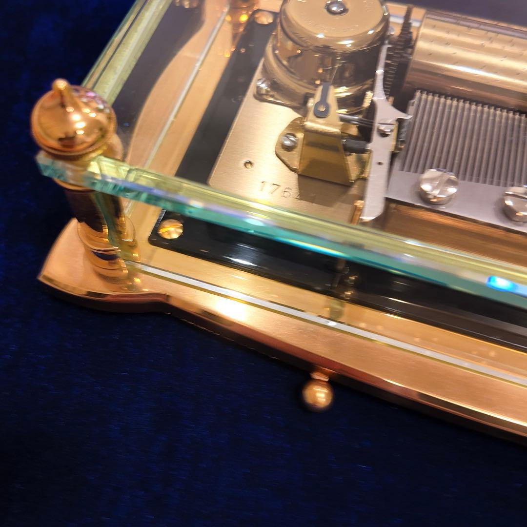 美品 REUGE リュージュ ガラスボックス 72弁 オルゴール クリスマス