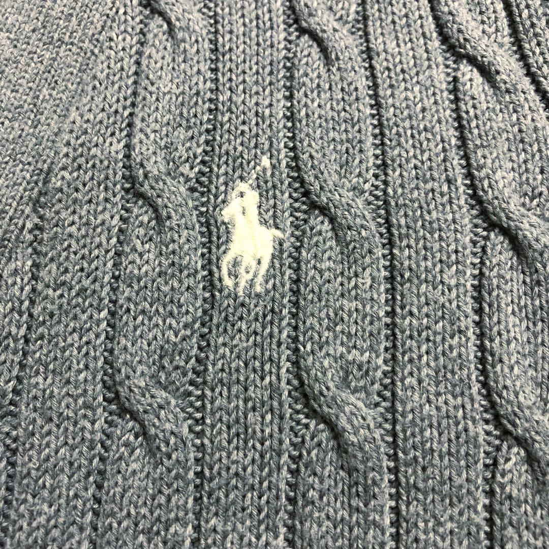 ⭐️ポロ・ラルフローレン⭐️ケーブルニットカーディガン⭐️XL⭐️グレー⭐️レディース