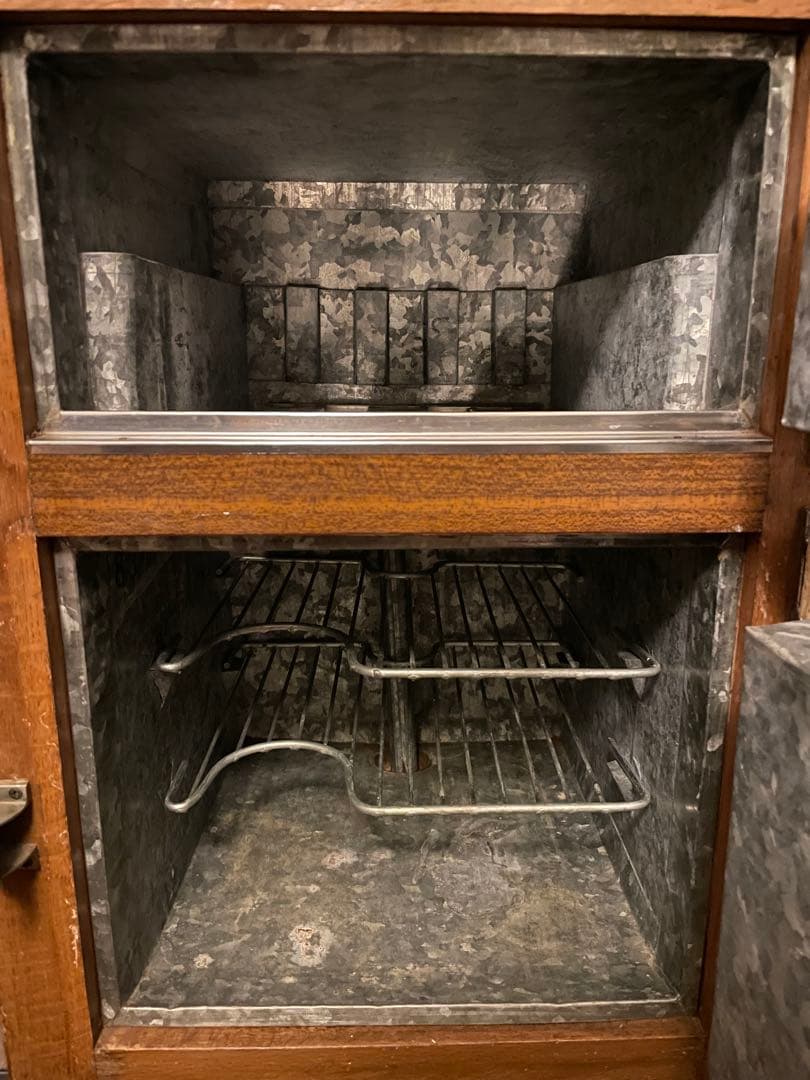 木製冷蔵庫 2ドア 金属内装　昭和レトロ アンティーク 氷冷蔵庫　日本冷機