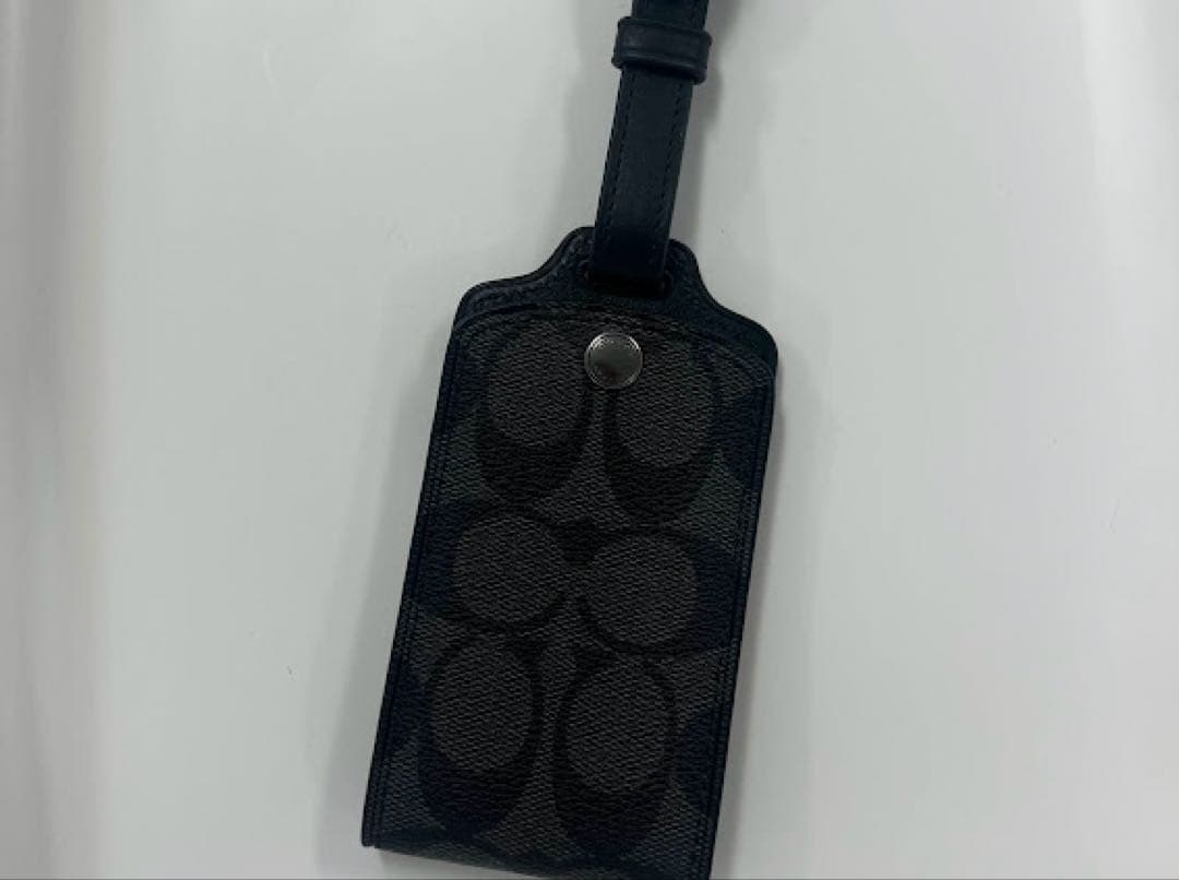 ☆正規品☆コーチ COACH ネームタグ シグネチャー ラゲッジタグ チャコール