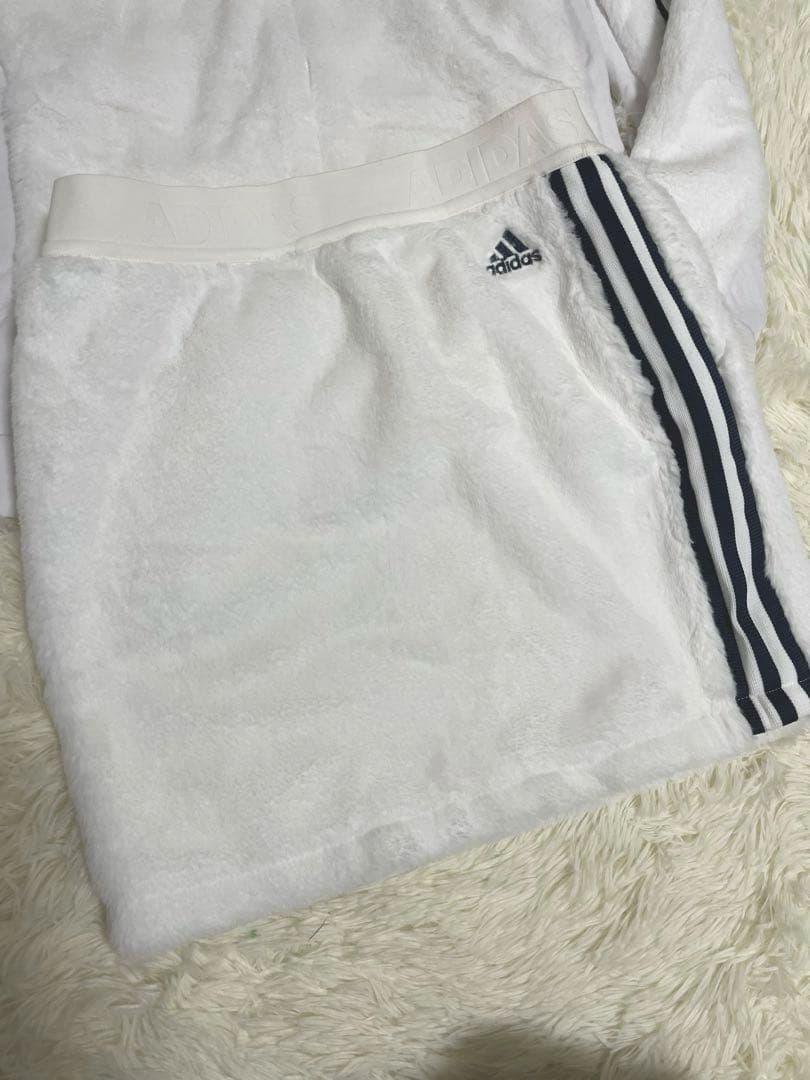 あお様アディダス スリーストライプス ボアフリースセットアップ　ゴルフ