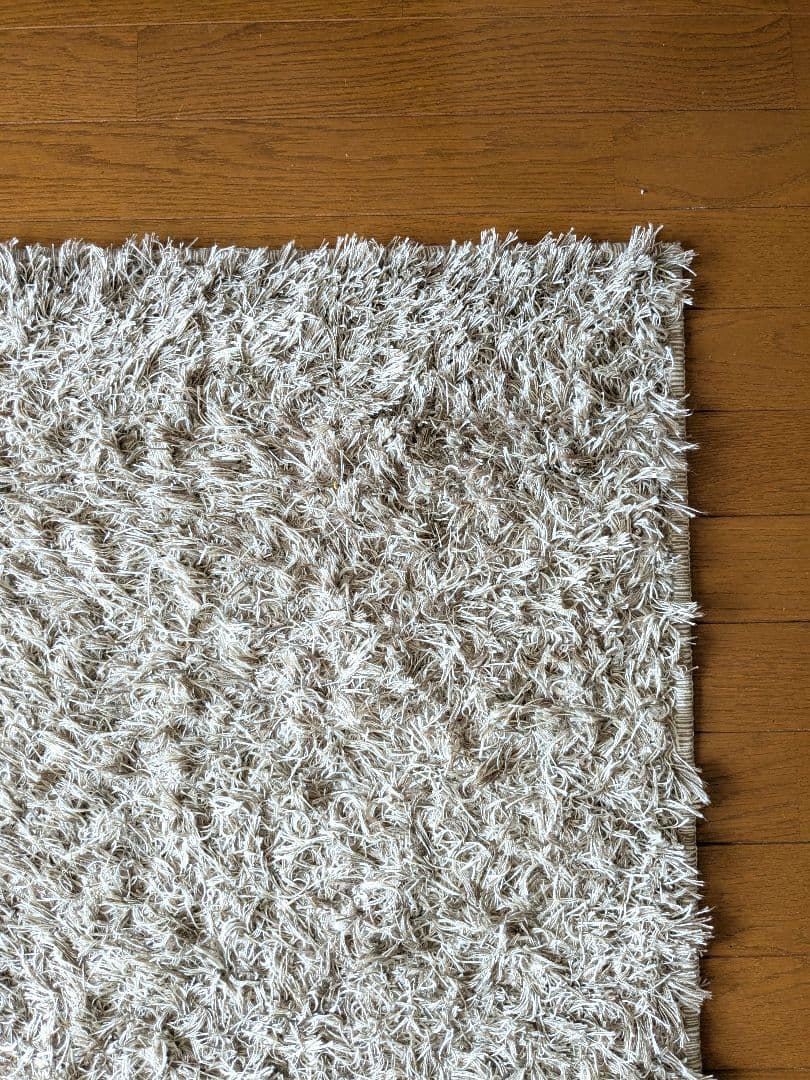 無印良品　シャギーラグ　カーペット　綿麻　140×200