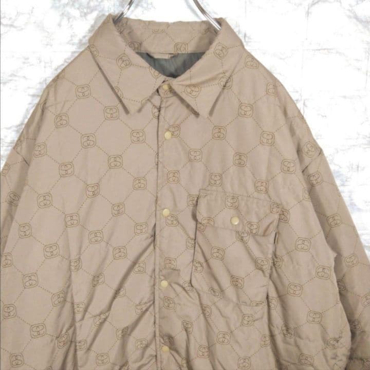 【STUSSY】90s'紺タグ モノグラムデザイン 中綿　ジャケット