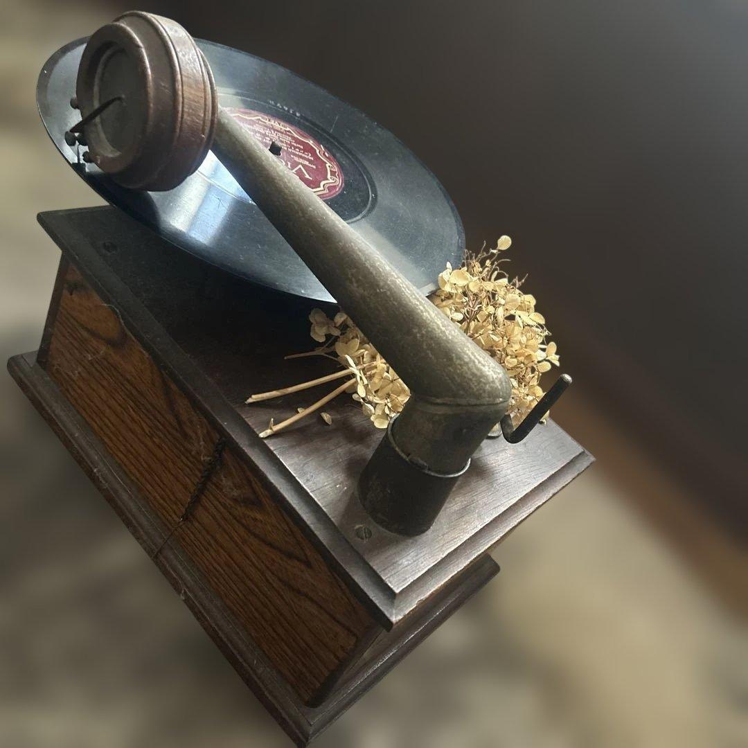 アンティーク 蓄音機 クトウ蓄音機　卓上型　くとう蓄音機　蓄音器　骨董