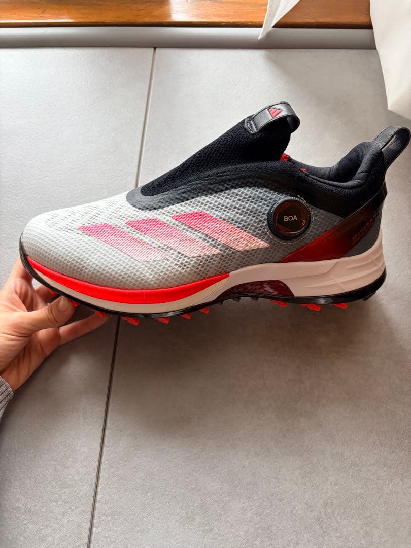 adidas BOA ゴルフシューズ ルシッドレッド/コアブラック