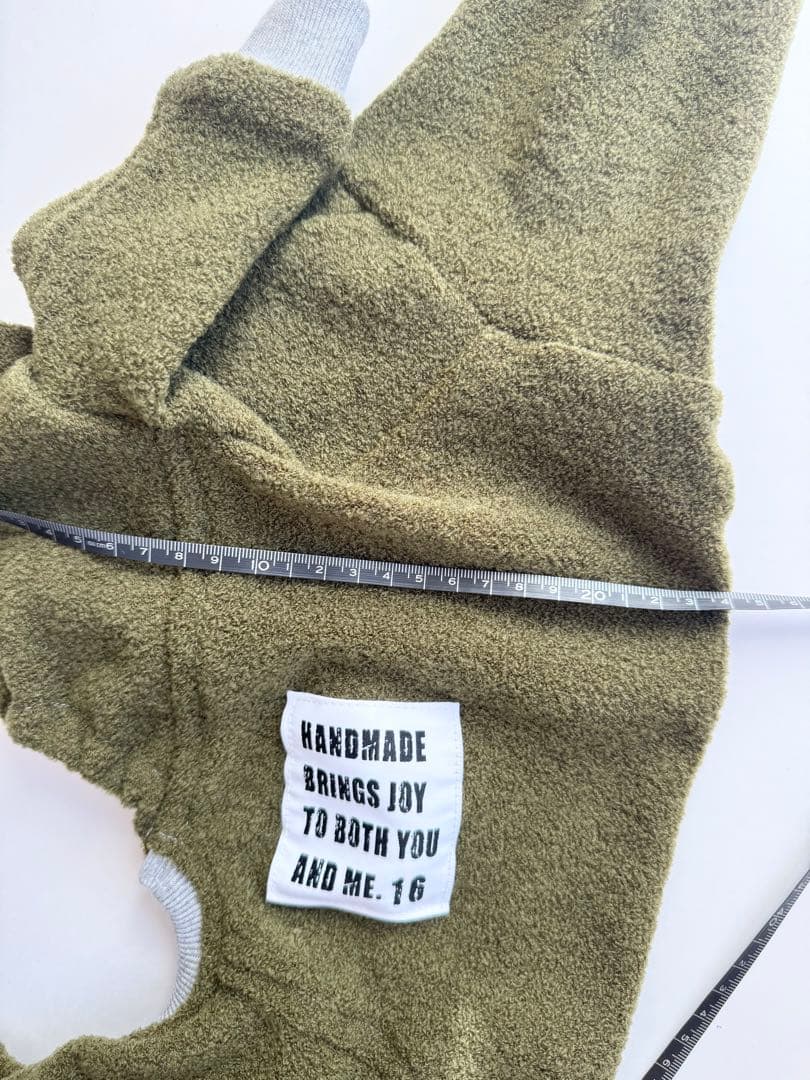 モスグリーンのロンパース　イタグレ服　犬服　ハンドメイド