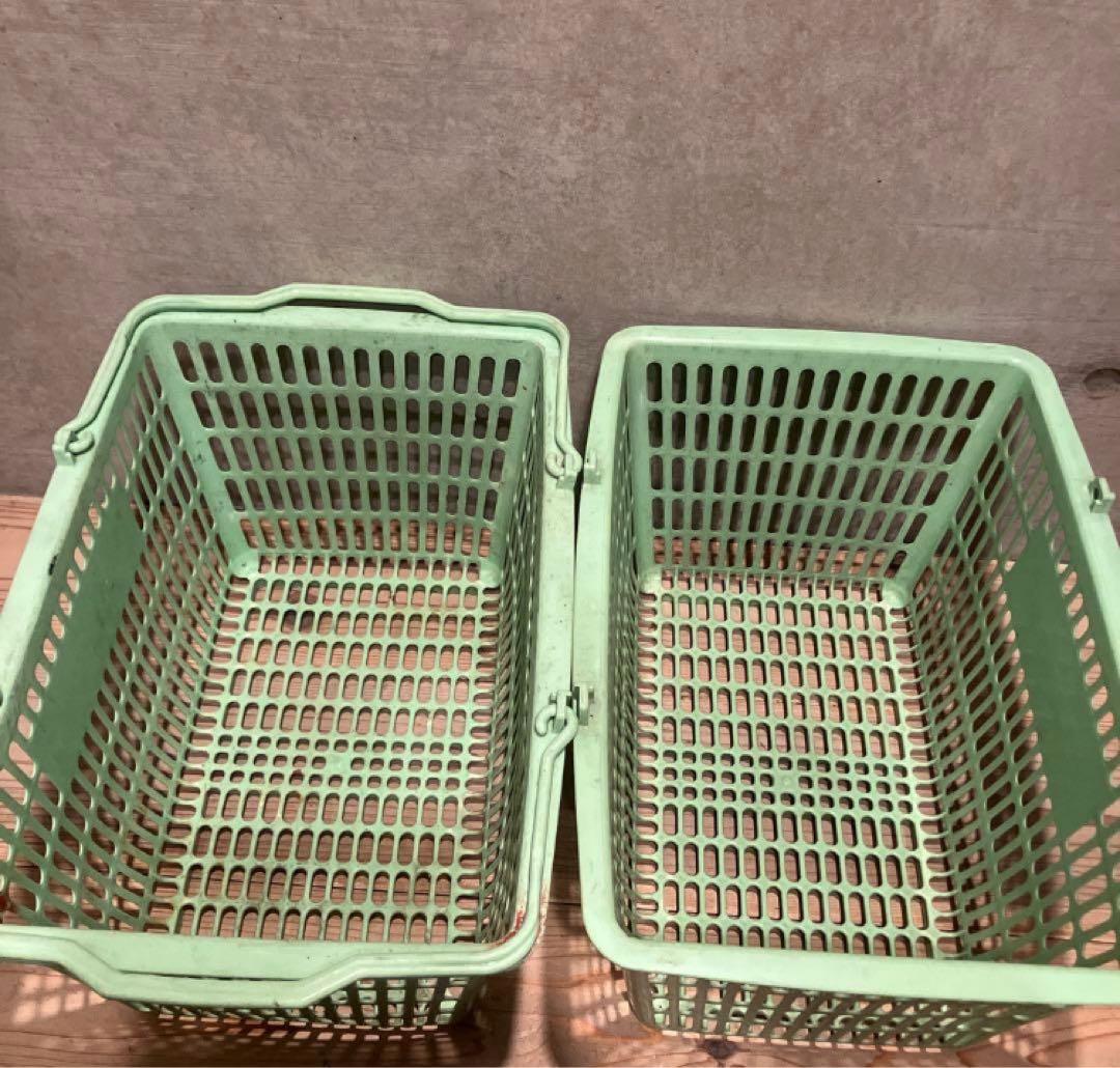 昭和レトロ　ジャスコ　イオン　2個　買い物かご　レトロポップ　収納　かご　店舗