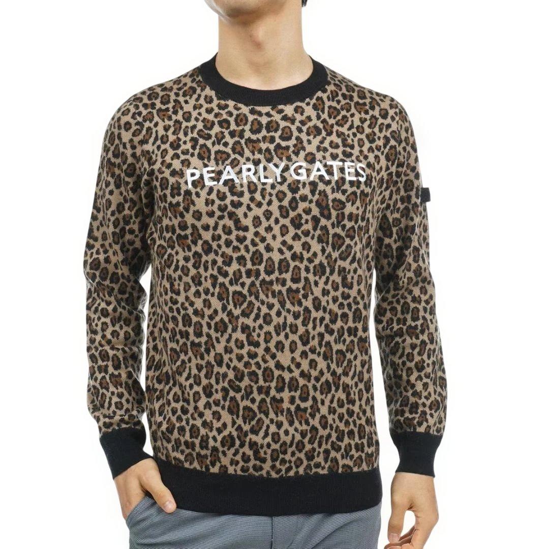 PEARLY GATES カシミヤ入りヒョウ柄 セーター L(5)