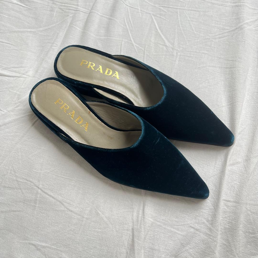 靴 PRADA Velvet Mules