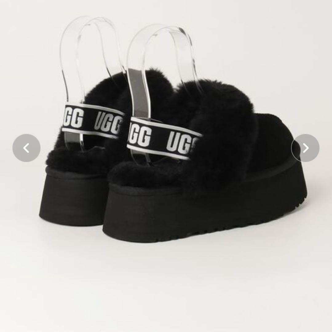 UGG ブラック プラットフォームサンダル24cmファンケットブーツ　アグ完売品
