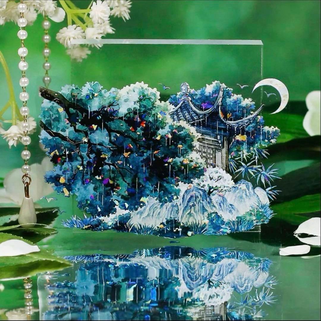 贝壳光 7cm×10m 烟雨笼长夜 海外マスキングテープ　海外マステ　和柄　背景