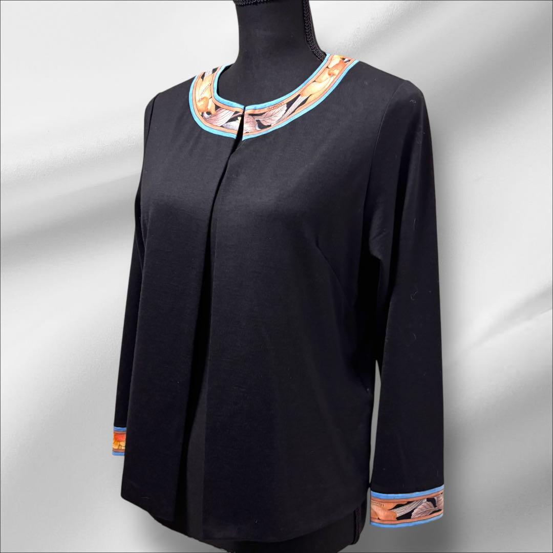 LEONARD 【レオナール 】カーディガン　トリムストール ウール【Ｌ】