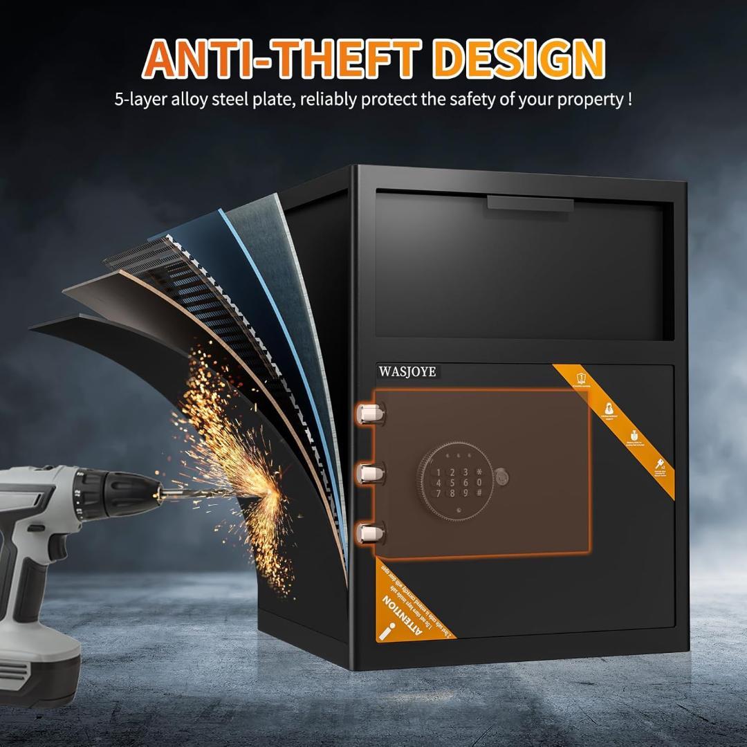 先行販売　テンキー式　ポスト付き　電子金庫　69L