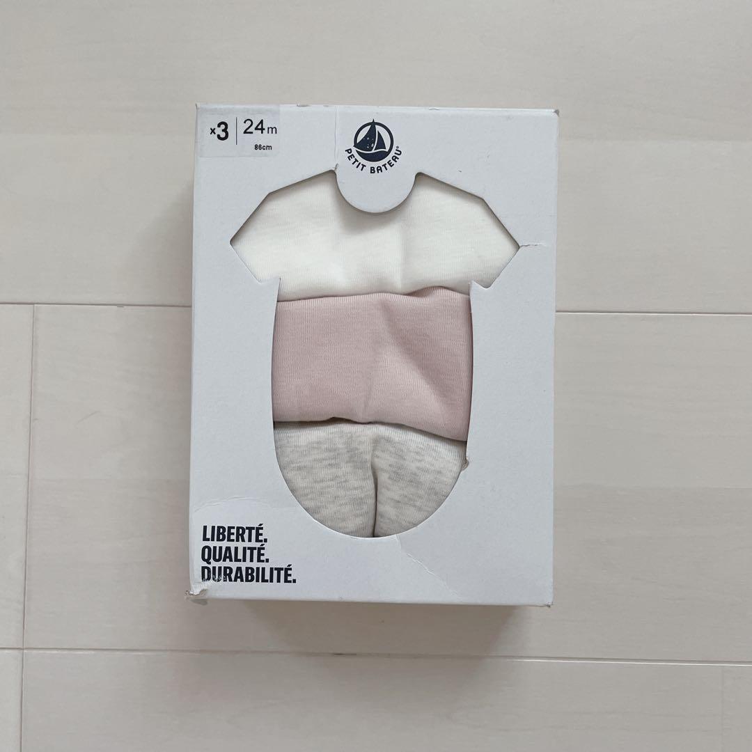 りぃ！プチバトー　半袖ボディ3枚組　18m 24m36m