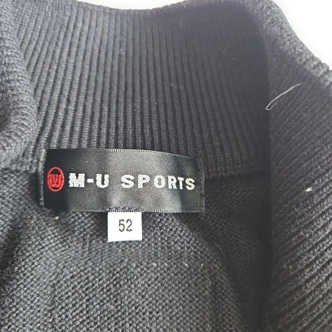 M-U SPORTS フルジップニット メンズ 黒　ゴルフウェア LL