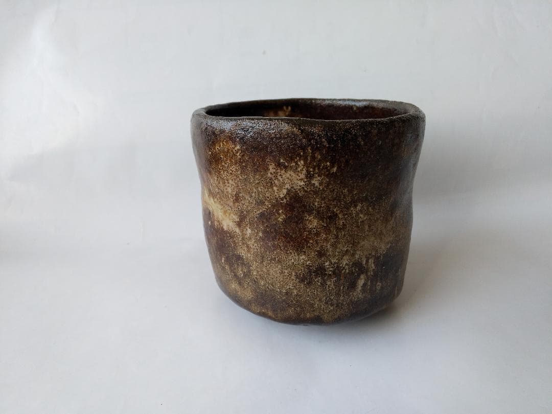 大樋焼 中村定甫 作 大樋筒茶碗 共箱 栞 茶道具 抹茶碗 新品 未使用 保管品