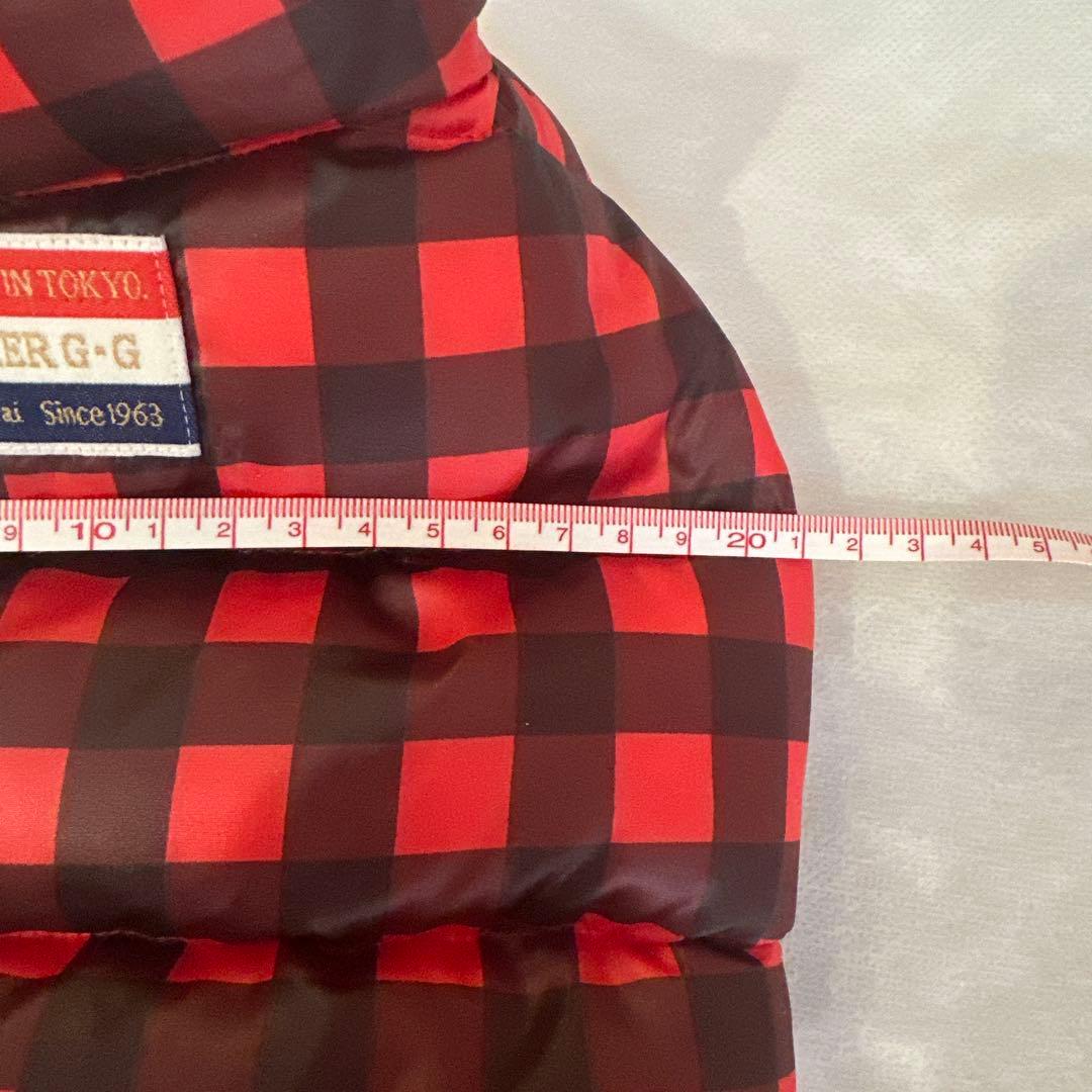 アトリエG G赤と黒 チェック柄 ダウンジャケット