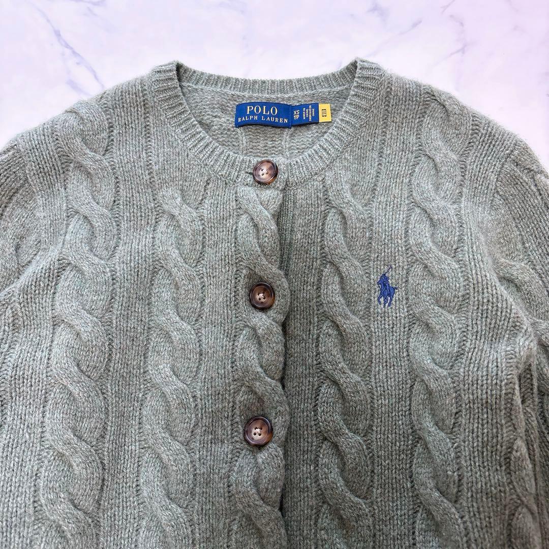 現行 RALPH LAUREN ラルフローレン ケーブル カシミヤ カーディガン
