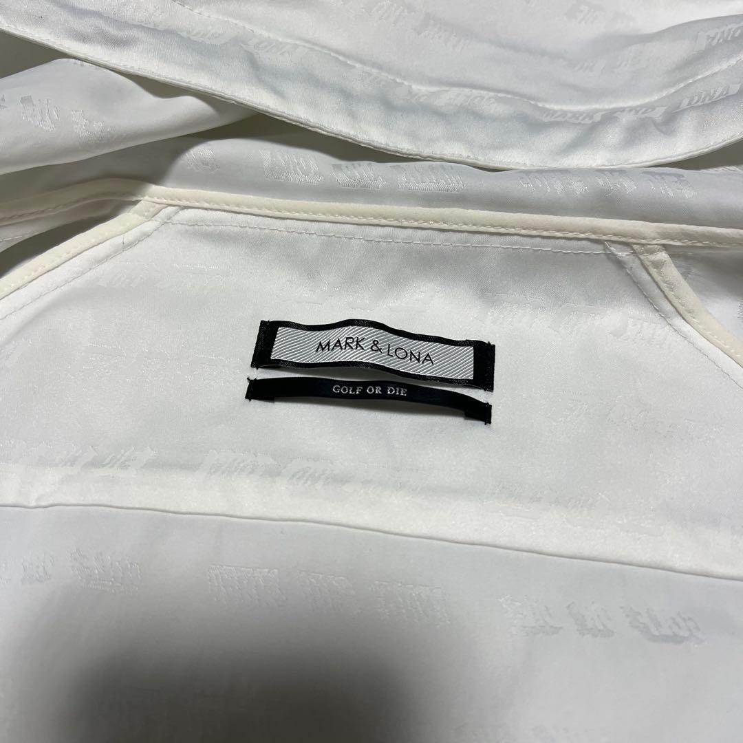 マークアンドロナ　ナイロンジャケット ホワイト　48サイズ　ゴルフウェア 総柄