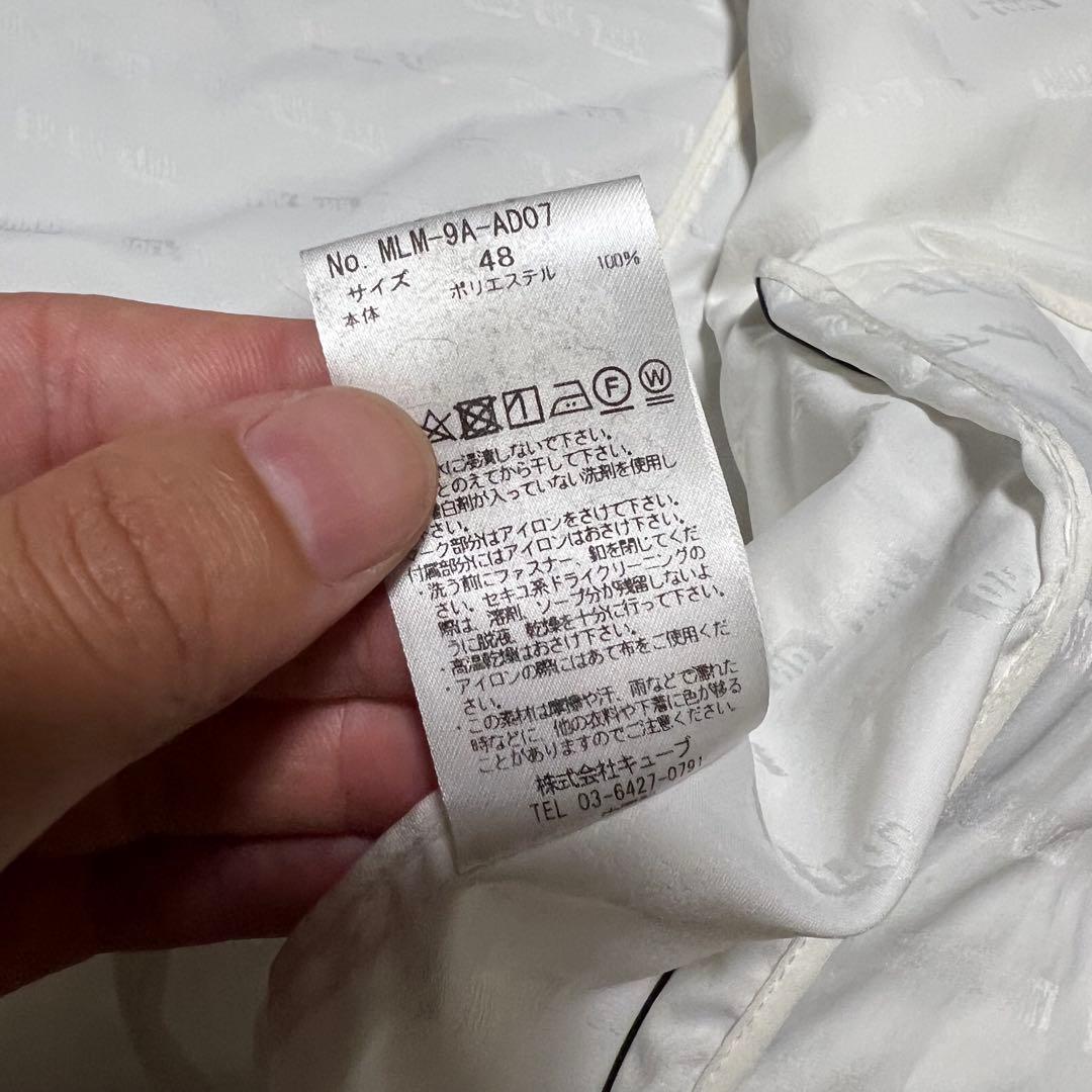 マークアンドロナ　ナイロンジャケット ホワイト　48サイズ　ゴルフウェア 総柄