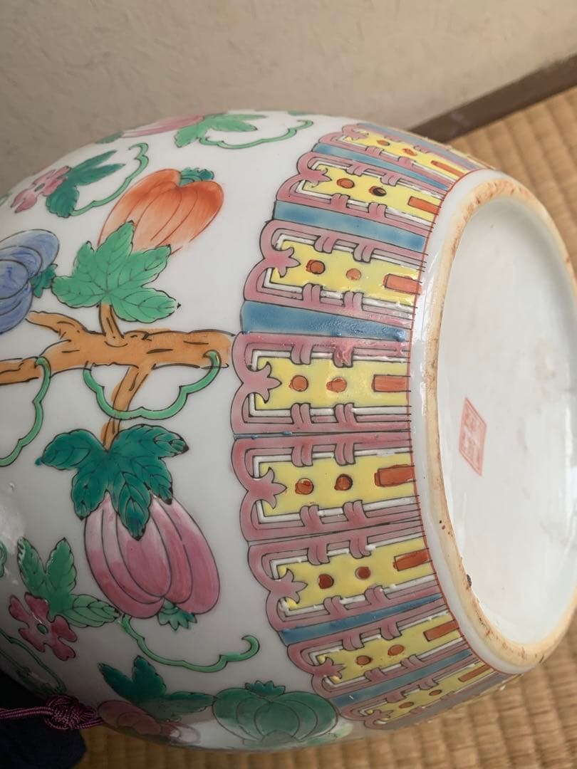 中国清時代色絵大壺