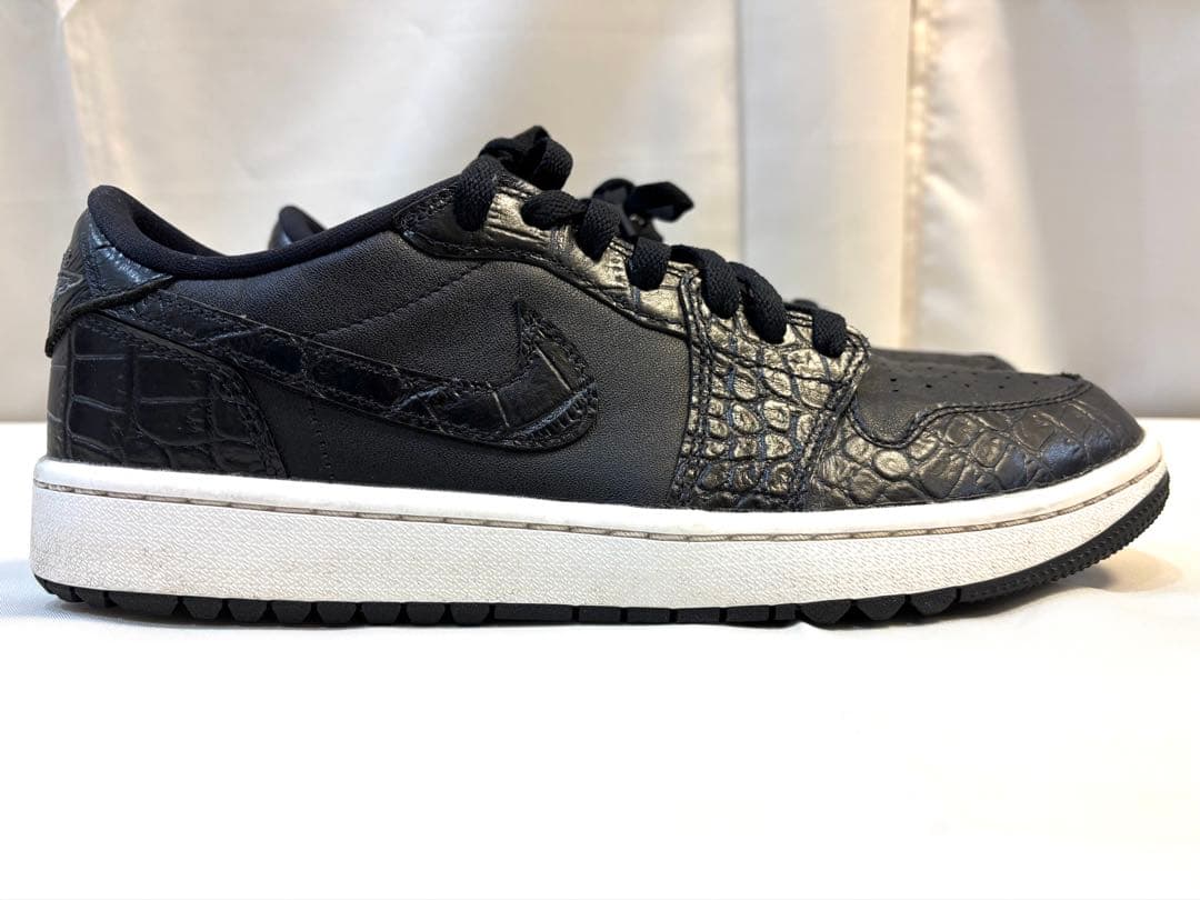 未使用Air Jordan 1 Low Golf Black Crocodile