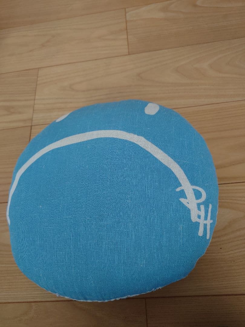 ロンハーマン　クッション　スマイル　ニコちゃん　水色