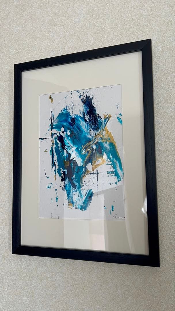 絵画　アート　青　金　インテリア　海外　ホテル　ギフト　新築祝い　モダン　抽象画