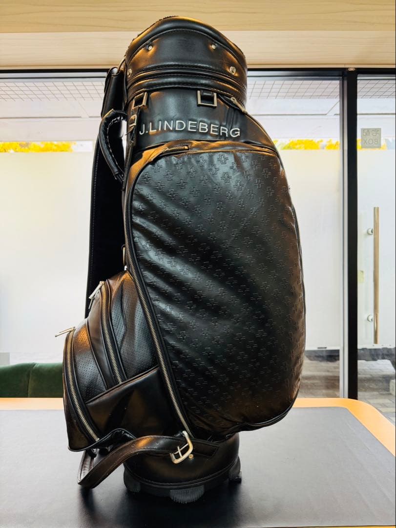 J.Lindeberg リンドバーグ キャディバッグ ゴルフ 黒 ロゴ型押し