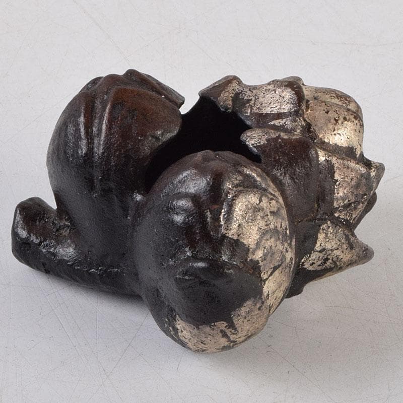 釜師　十三代　宮崎寒雉作　鋳銅　蓋置　共箱　V　9047