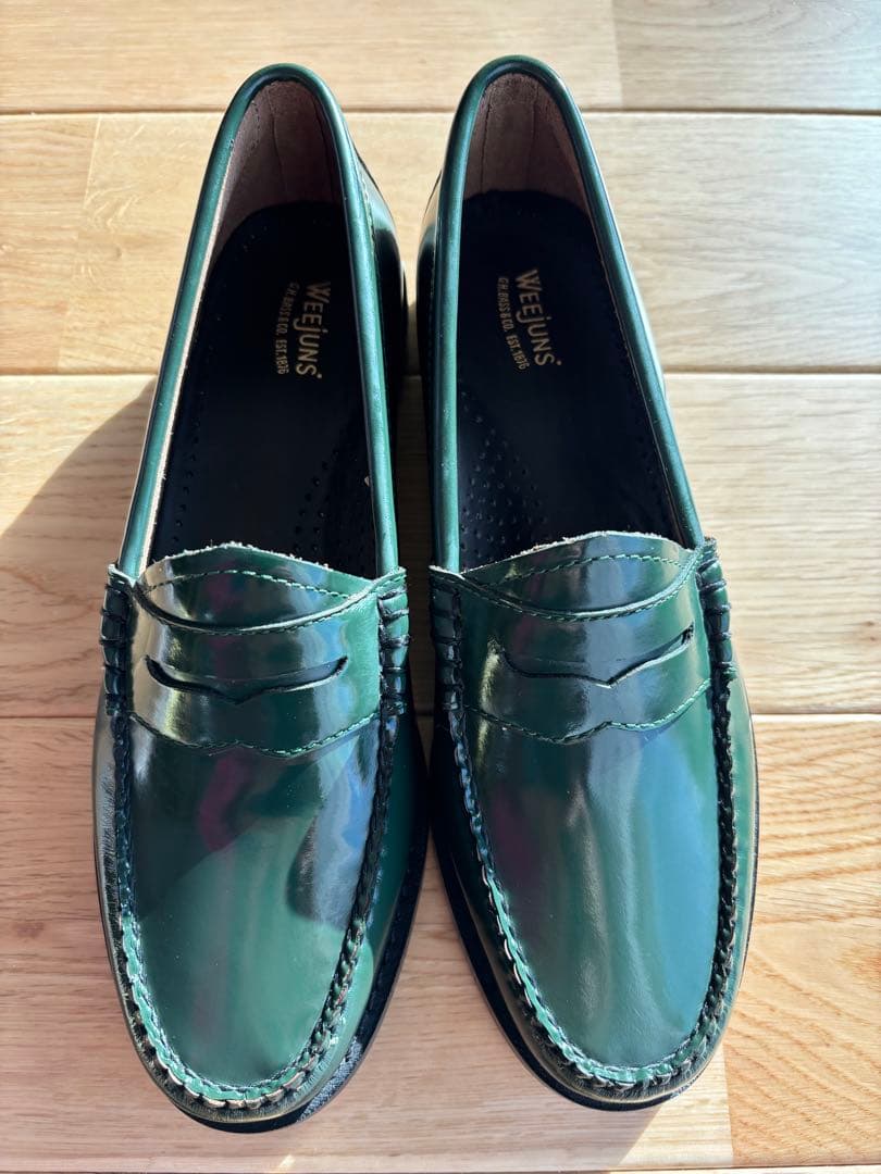【美品】G.H.BASS ローファー　グリーン　38 24.5相当