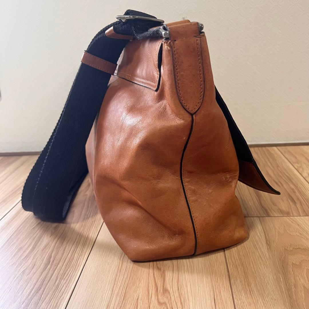 COACH コーチ レザーショルダーバッグ　A4 キャメルブラウン