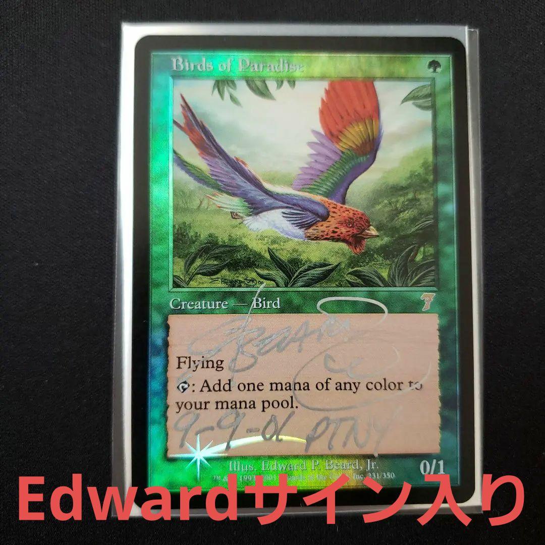 極楽鳥 MTG 7版 英語版 Foil Edward先生サイン入