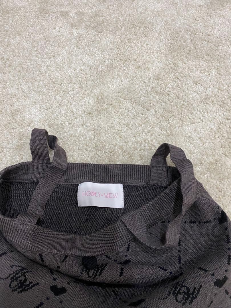 ミシェルマカロン ハニーミュウ モノグラムアンサンブルワンピース グレー XS