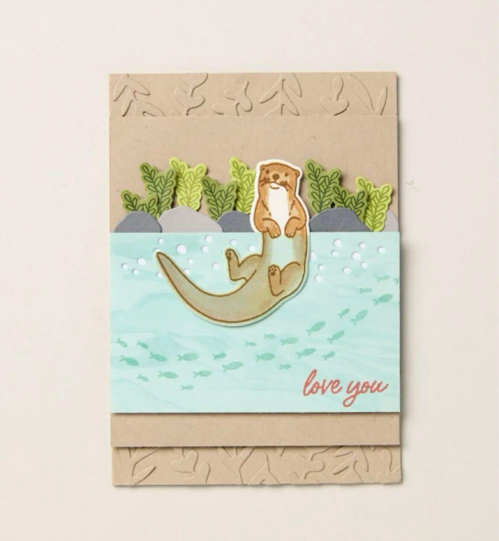 お値下♡未使用１点限定新作可愛いカワウソスタンピンアップ　スタンプ&ダイ　オター