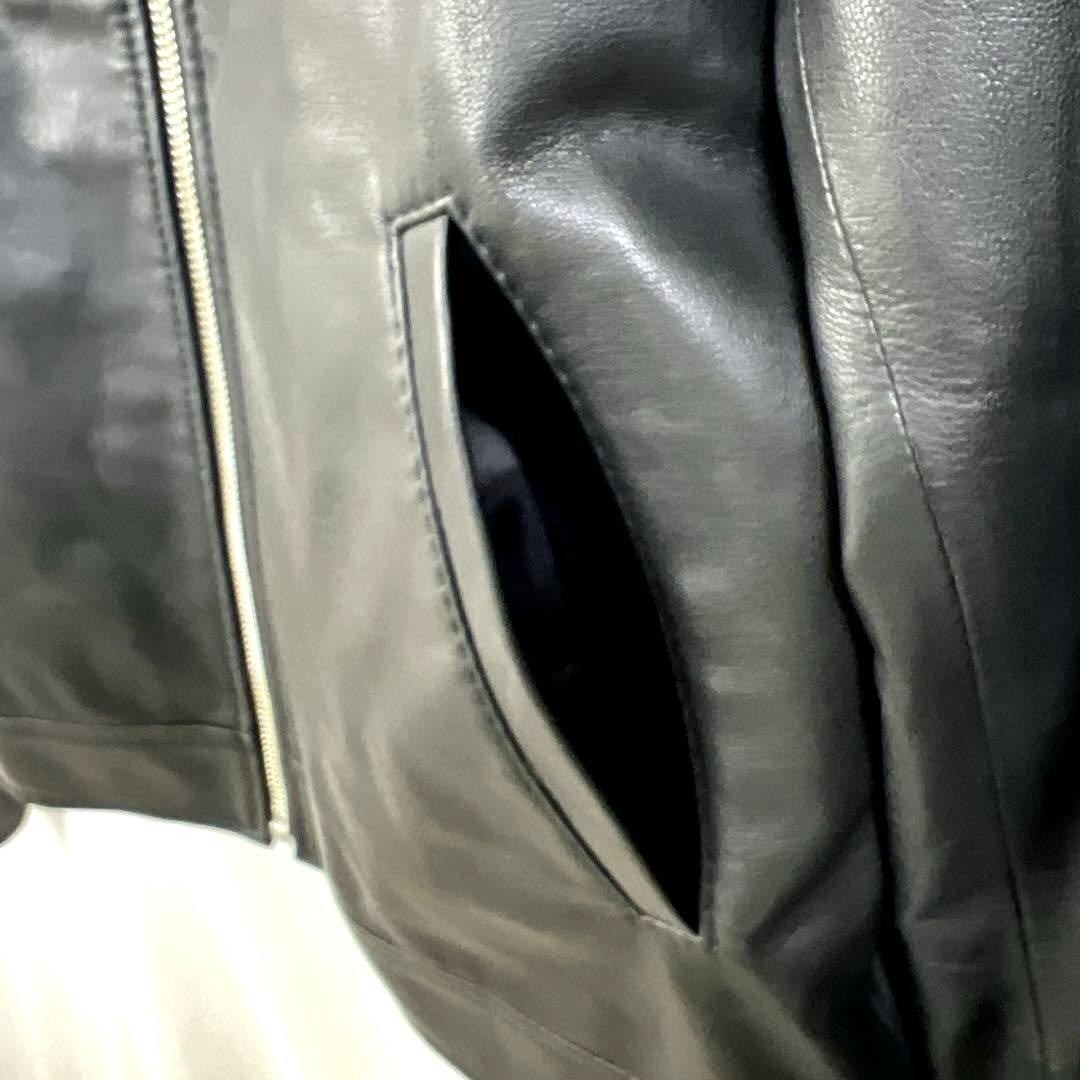 美品McGREGOR ライダースジャケット　革ジャン　レザージャケット　ブラック