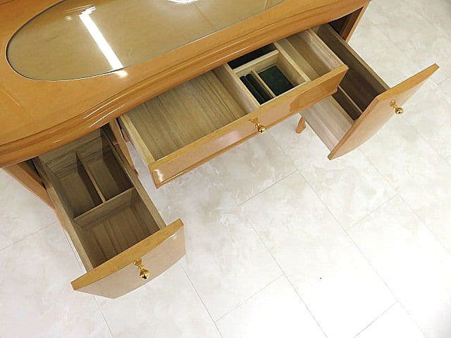 美品　IDC大塚家具　大松　最高級バーズアイメープルロココ様式ドレッサー　　姿見