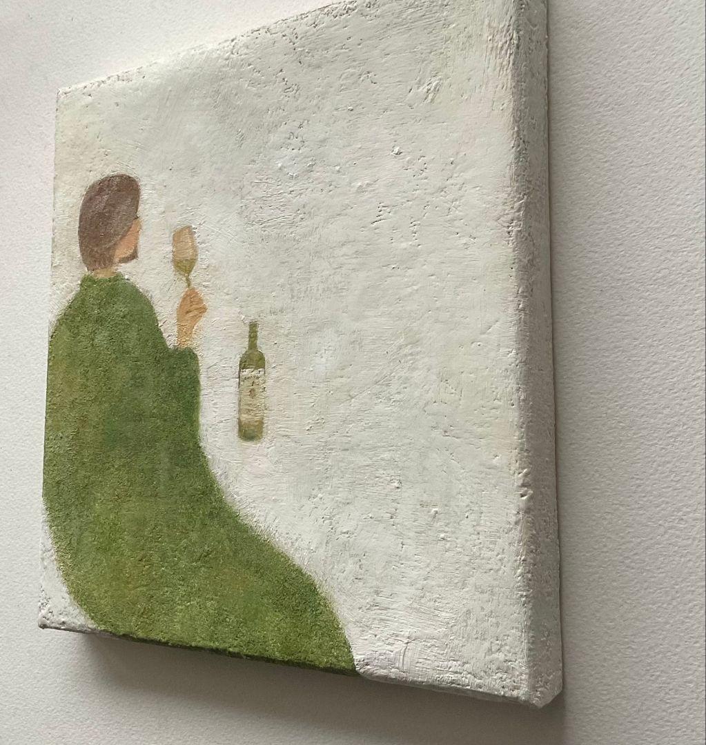 油彩画　white wine time