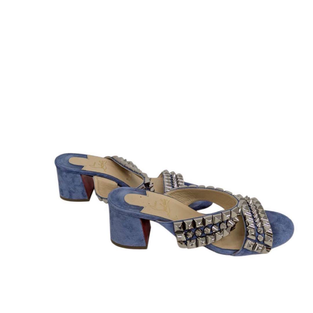 Christian Louboutin ルブタン スタッズサンダル ブルー 38