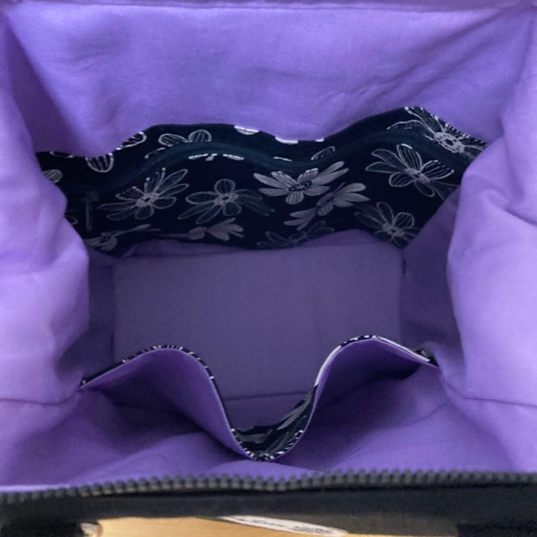 MISA☆様リクエスト 小さなリュック2点　花柄（黒白）ネモフィラ（ネイビー）